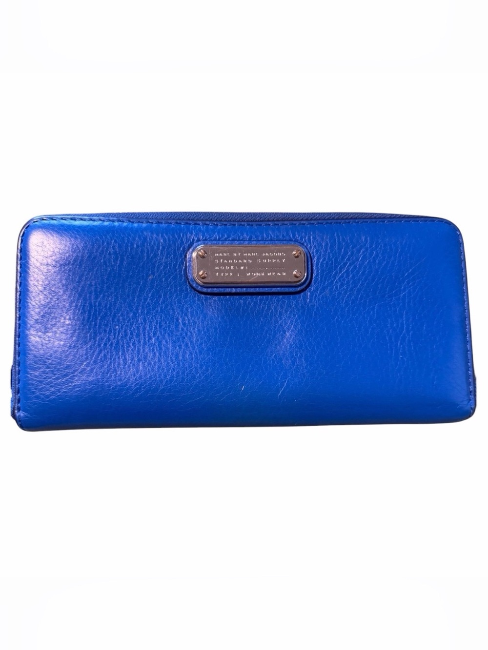 Marc By Marc Jacobs Electric Blue Leather Zip-Around Wallet